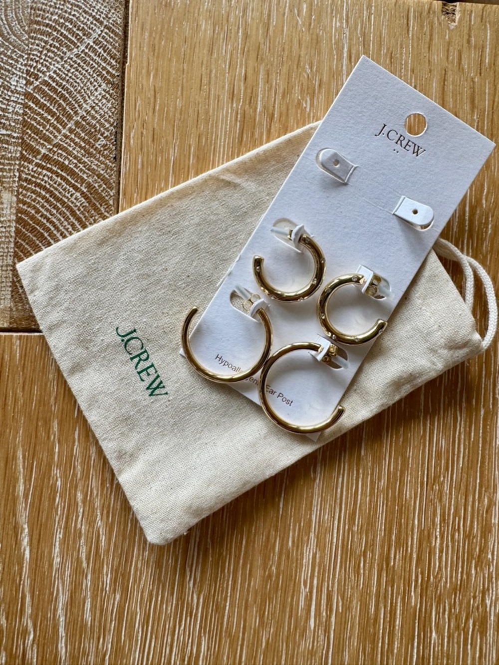 NWT | J. CREW FACTORY Nautical links hoop earrings set in rich gold - Picture 2 of 13
